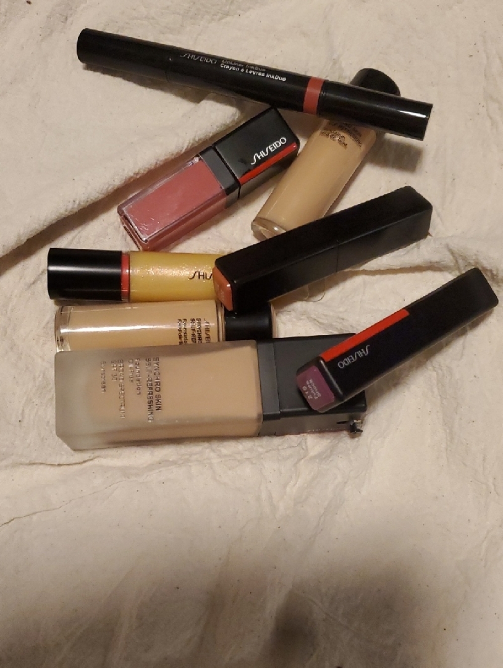 Shiseido Foundation & Lip Collection in Beige, Pink, Yellow and Plum Accents